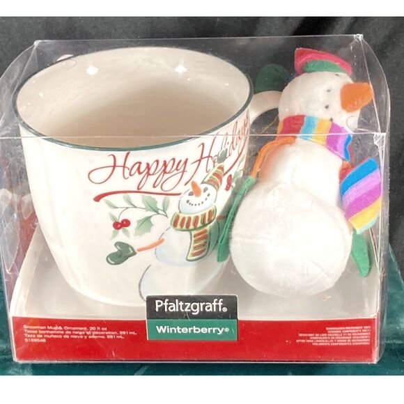 Pfaltzgraff Winterberry snowman 20 oz mug and ornament New in box - Picture 2 of 5